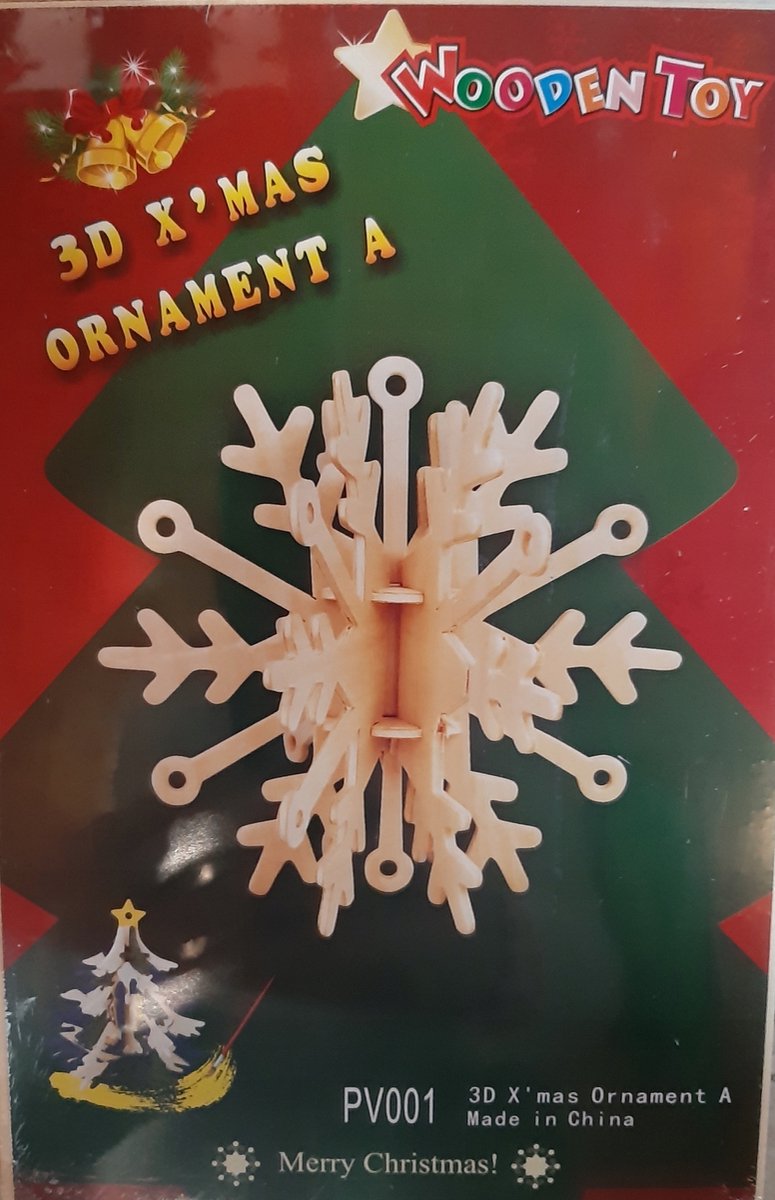 Houten Dubbeldekker Vliegtuig 3D Puzzel - 18 Delen