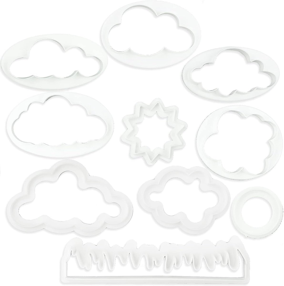 10pcs Clouds Cookie Cutters Fondant Cookie Cutter Cloud Cutters Kids Cloud Cookies Fondant Cake Cutter DIY Cake - ShopVlot