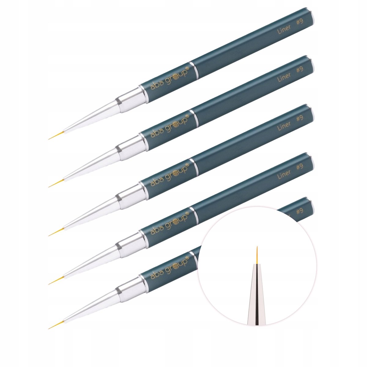 Aba Group Nail Art Kwast 9mm - Flesgroen - Set van 5