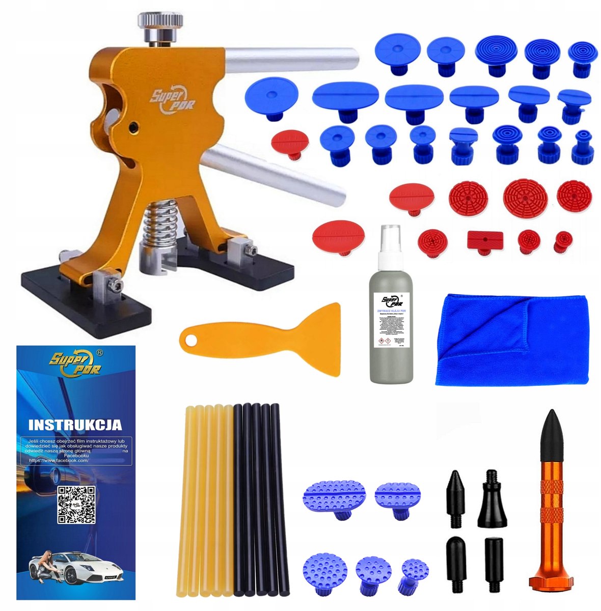 PDR Set: Lijmpistool, Malleus & Cleaner voor Deukreparatie