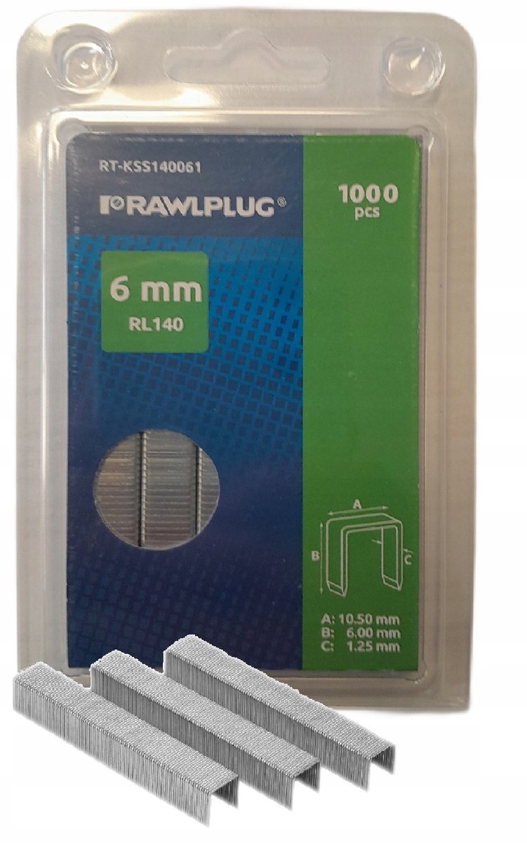 Rawlplug RL140 6mm nieten (1000 stuks) voor nietpistool