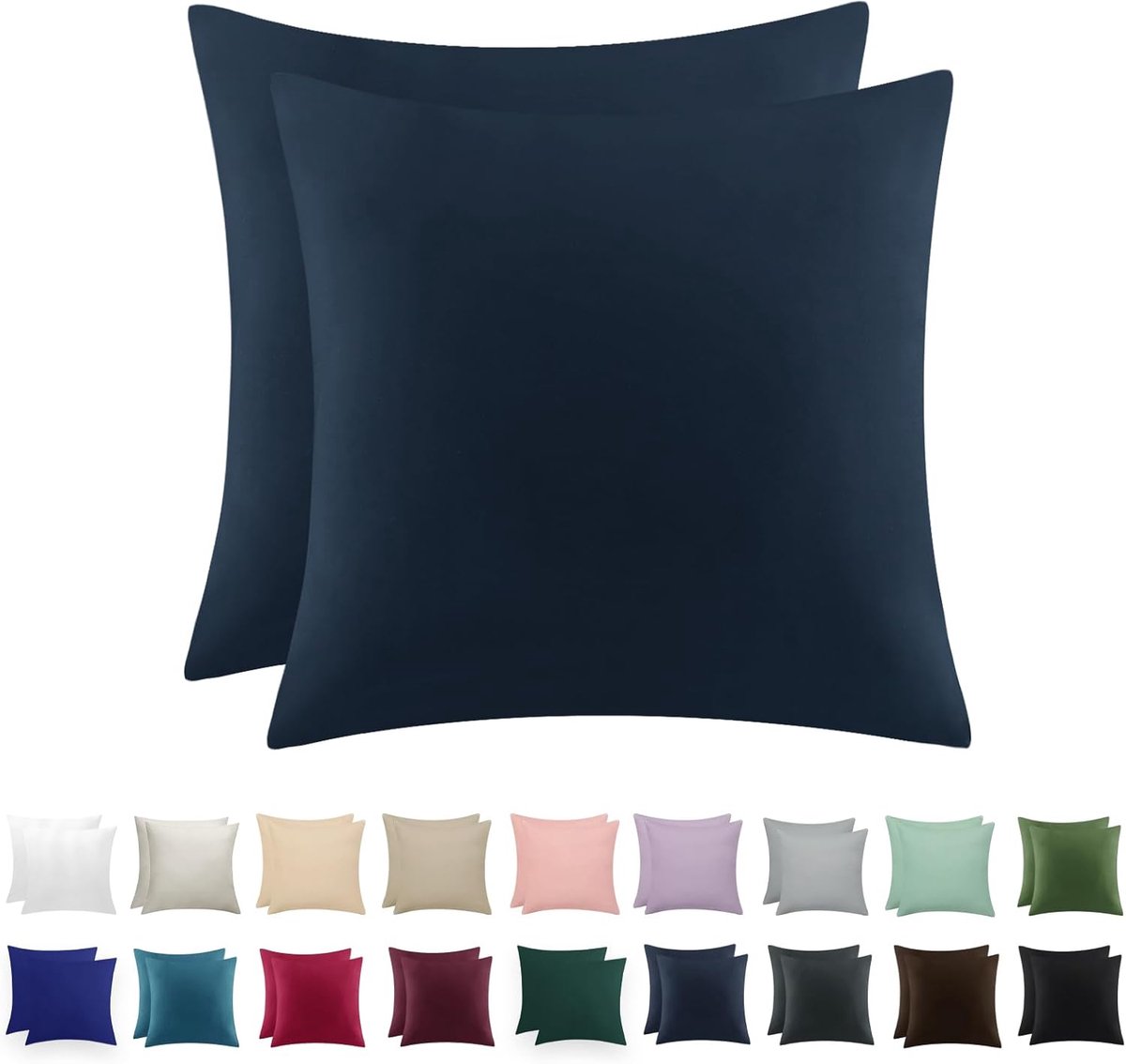 RUIKASI pillowcase 80 x 80 cm, pillowcase double pack pillowcase pillowcase, set of 2 pillowcases 100% microfiber, 80 - ShopVlot