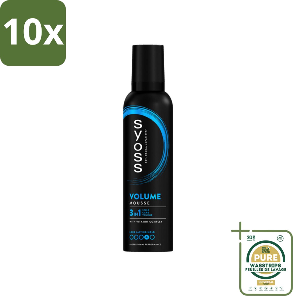 10 x Syoss - Volume - Haarmousse - Langdurige Volume - 250 ml - Grootverpakking - Haarmousse - Volume - Styling - Haarverzorging - Salonkwaliteit