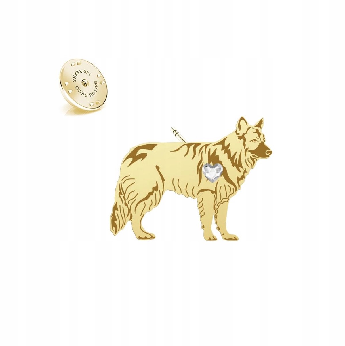 Vergulde Broche Duitse Herder 925 Zilver Cadeau Vrouw