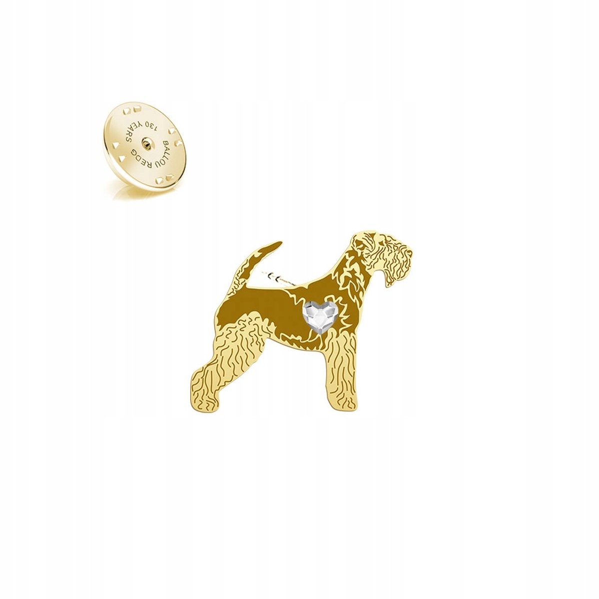 Vergulde Lakeland Terrier Bros Speld 925 Zilver - Gratis Gravure