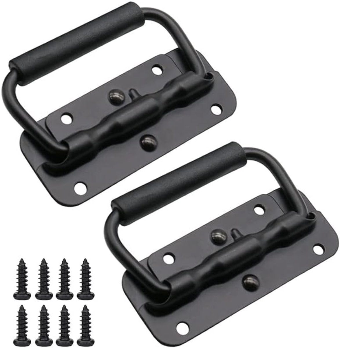 Folding handle 100 mm - zwart - hoogwaardig staal - voor sterke dozen - ShopVlot