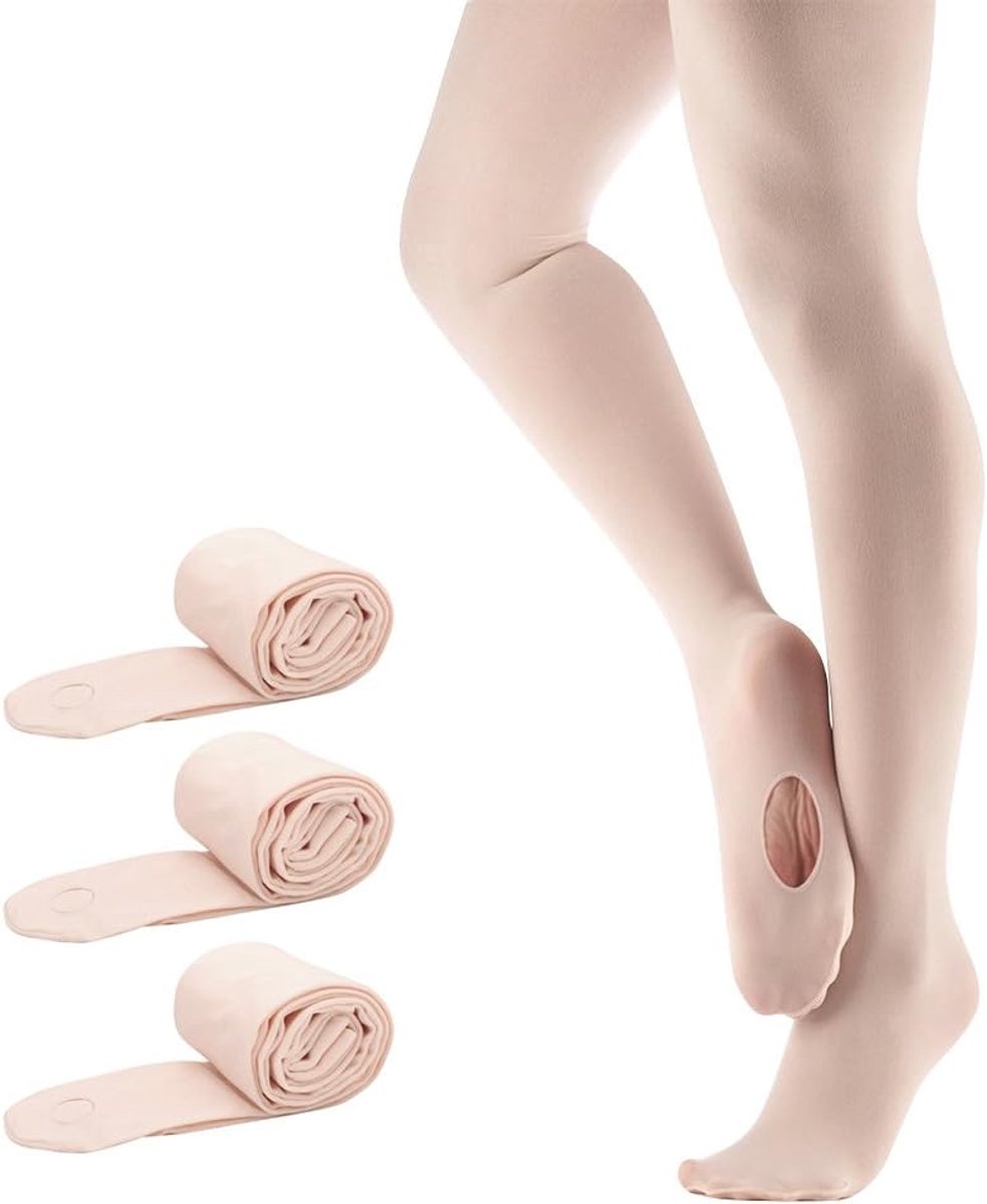 Balletkousen L - Roze - Convertible met hielgat - Perfect voor dansles - ShopVlot