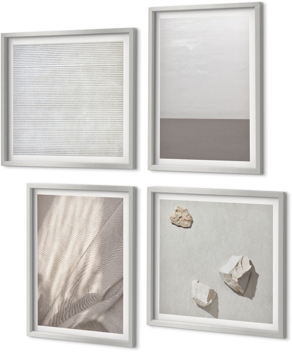 Coloray 4-Delige Schilderij Set - Verfijnde natuurlijke texturen in boho-stijl - 40 x 40 cm en 40 x 60 cm - Muurdecoratie - Interieur Decoratie - Decoratieve Schilderijen