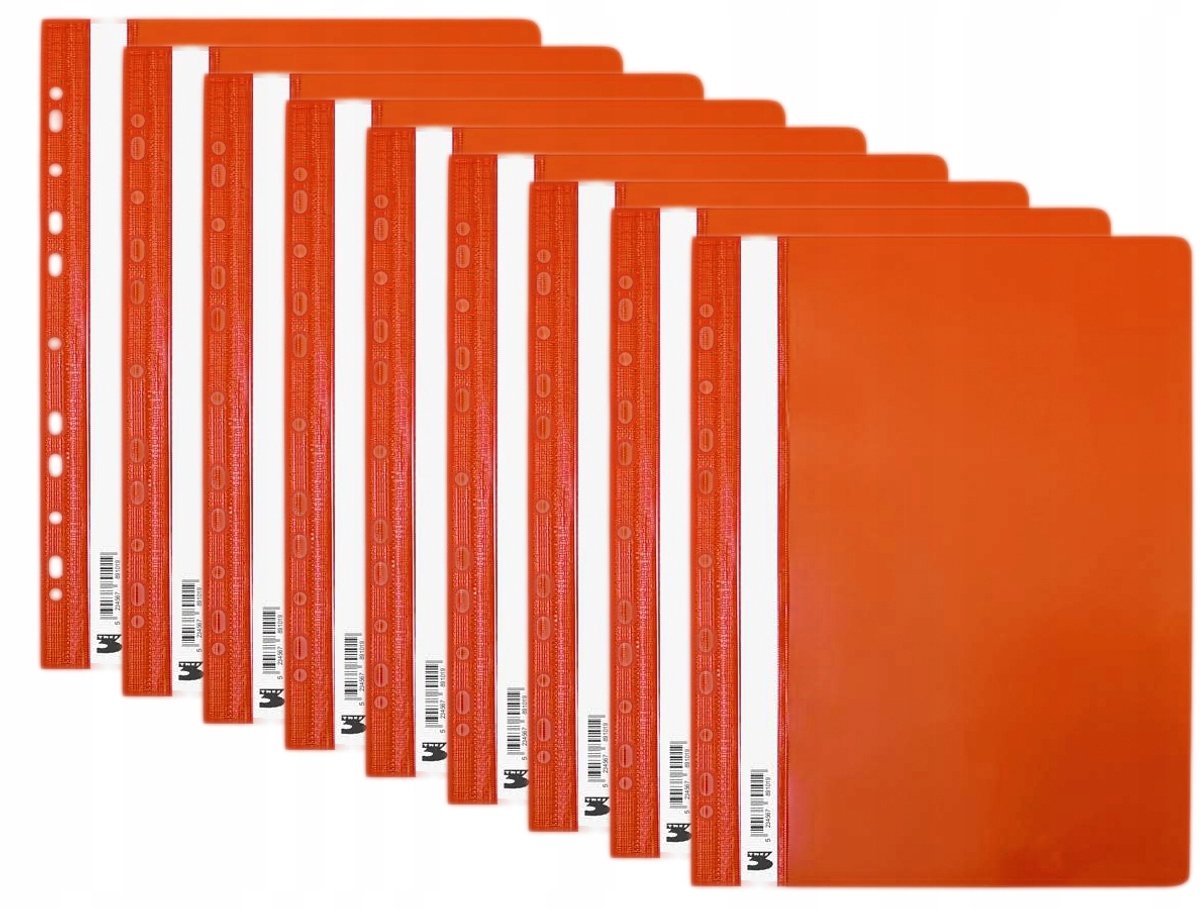 TRES A4 PVC Hard Skoroszyten met Europerforatie - Oranje (10 stuks)