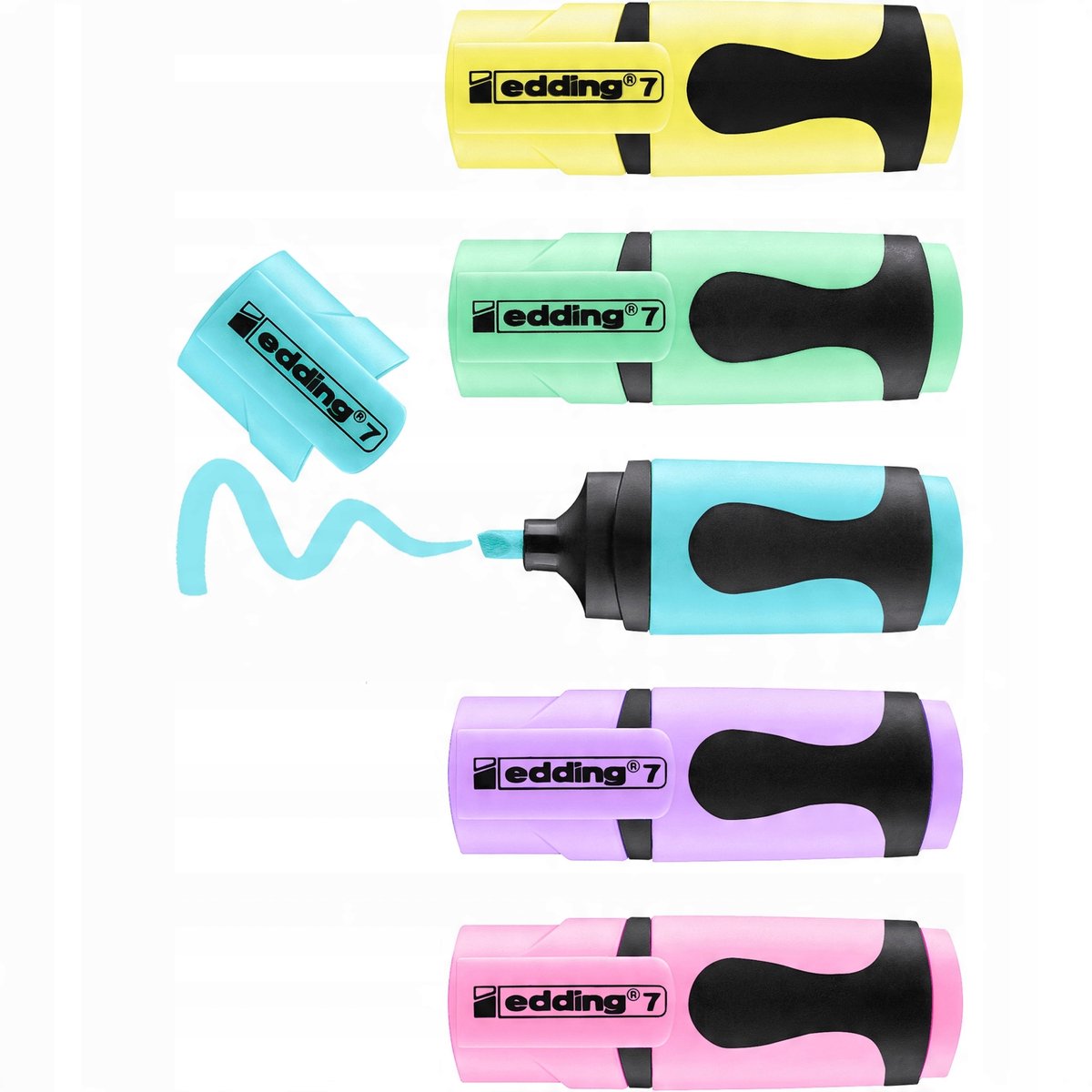 Pastel Markeerstiften Set - 5 Kleuren - Ideaal voor School & Kantoor