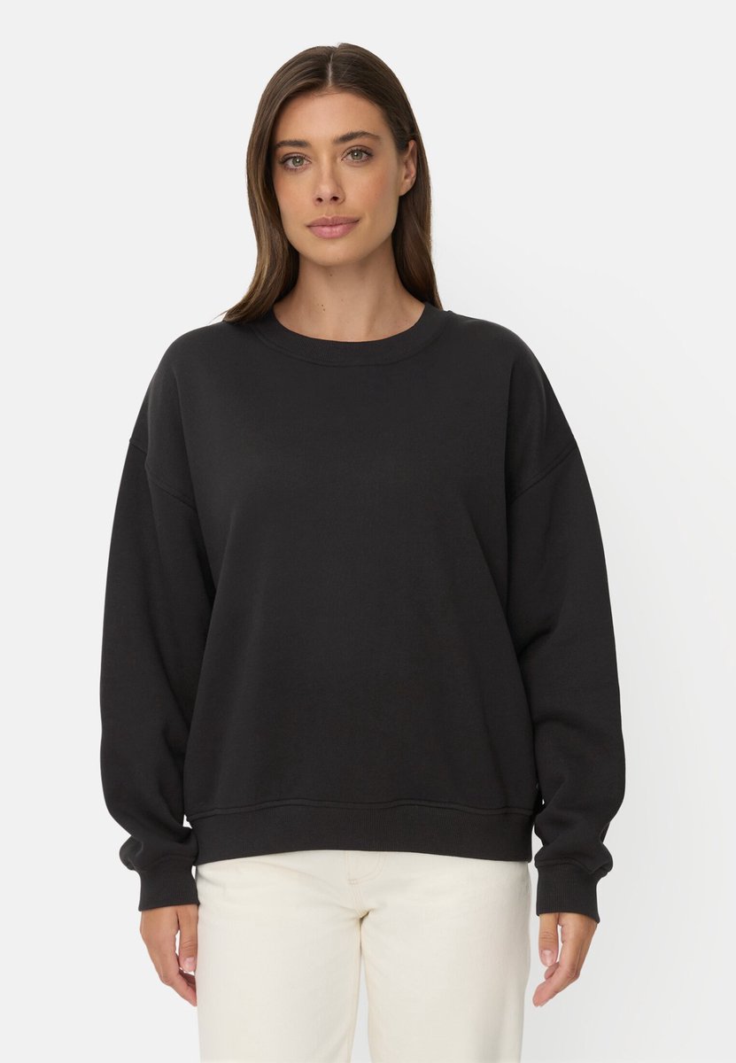 camel active Sweatshirt met opdruk op de rug - Maat womenswear-XS - Zwart