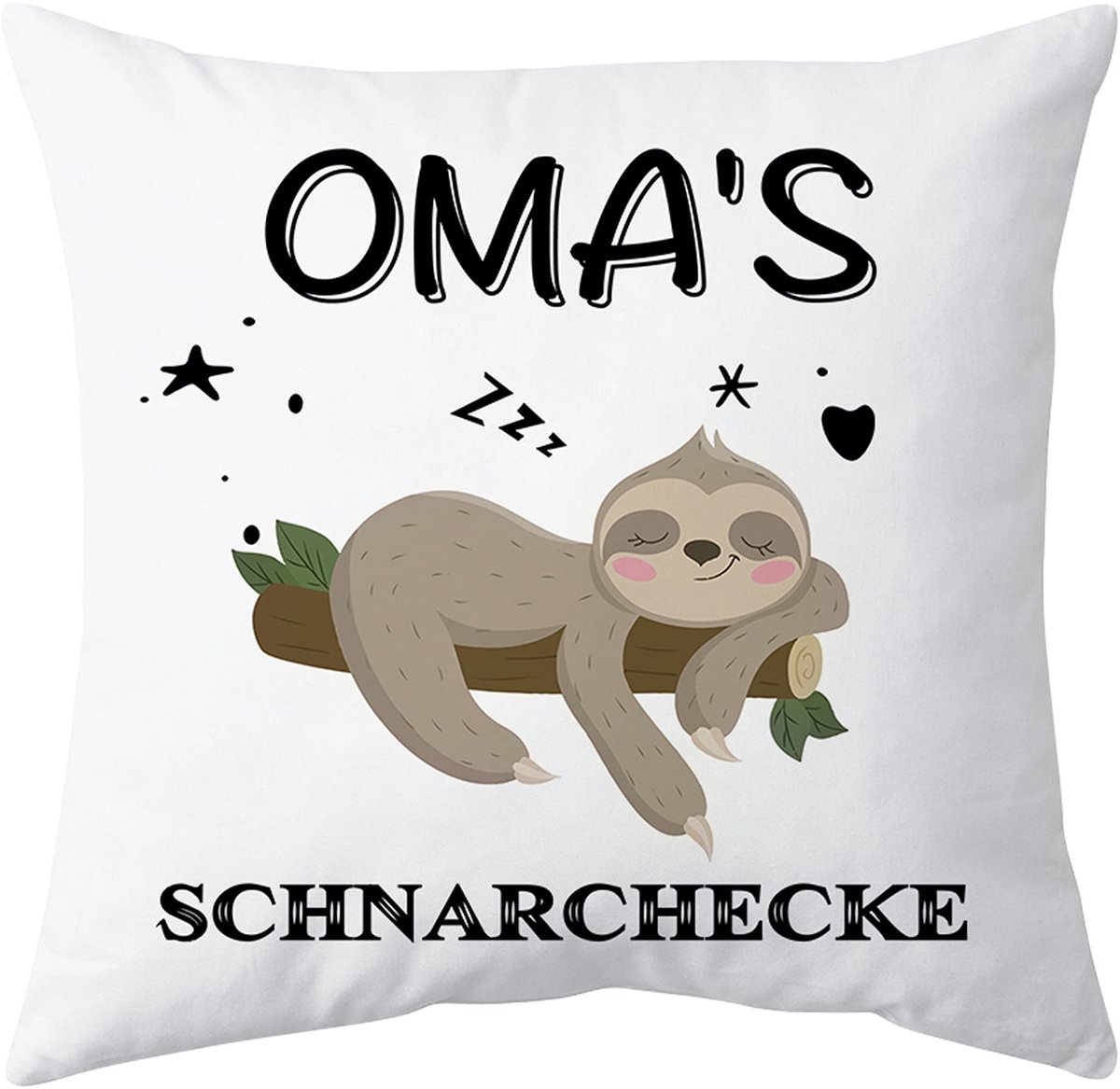 Kussenhoes voor Oma met Faultier Motief 45x45 cm