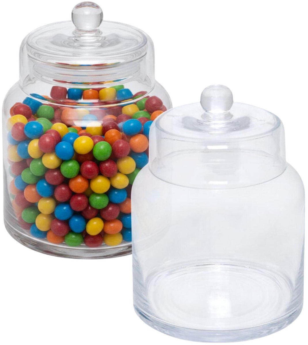 5Five luxe voorraadpot Candymaster - 2x - snoeppot - glas - met deksel - 1.2 liter - voorraadpot - bewaarpot - 13 x 17 cm