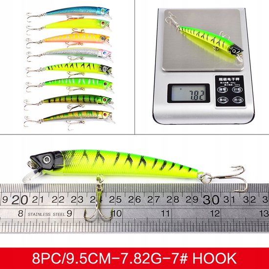43 Wobblers Set - Vissen op Snoek, Baars, Forel - 4.5-10cm, 4-8g — afbeelding 2