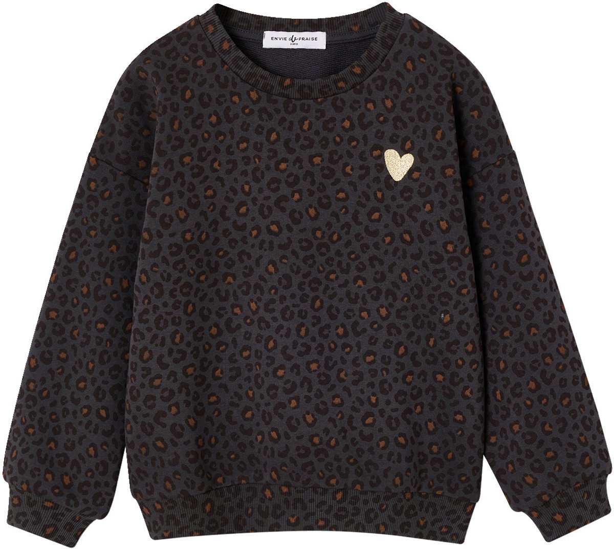 Envie de fraise Meisjessweater met luipaardprint capsulecollectie moeder-dochter ENVIE DE FRAISE