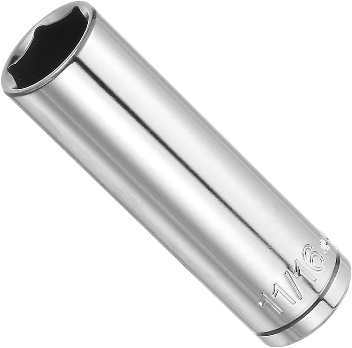 6-punts diepe impact socket 1/2" met 11/16 maat, geschikt voor ratelsleutels en elektrische gereedschappen, ideaal voor auto-reparatie en onderhoud, 1 stuk