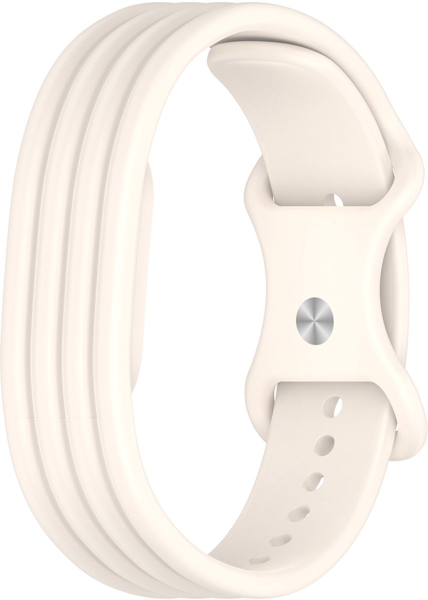 Strap-it Siliconen Bandje geschikt voor Fitbit Air - Sterrenlicht/Crème