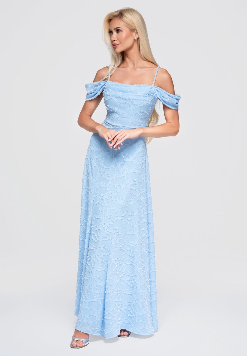 LARICA Jurk - Rits - Gebloemd - Jurk Blauw M