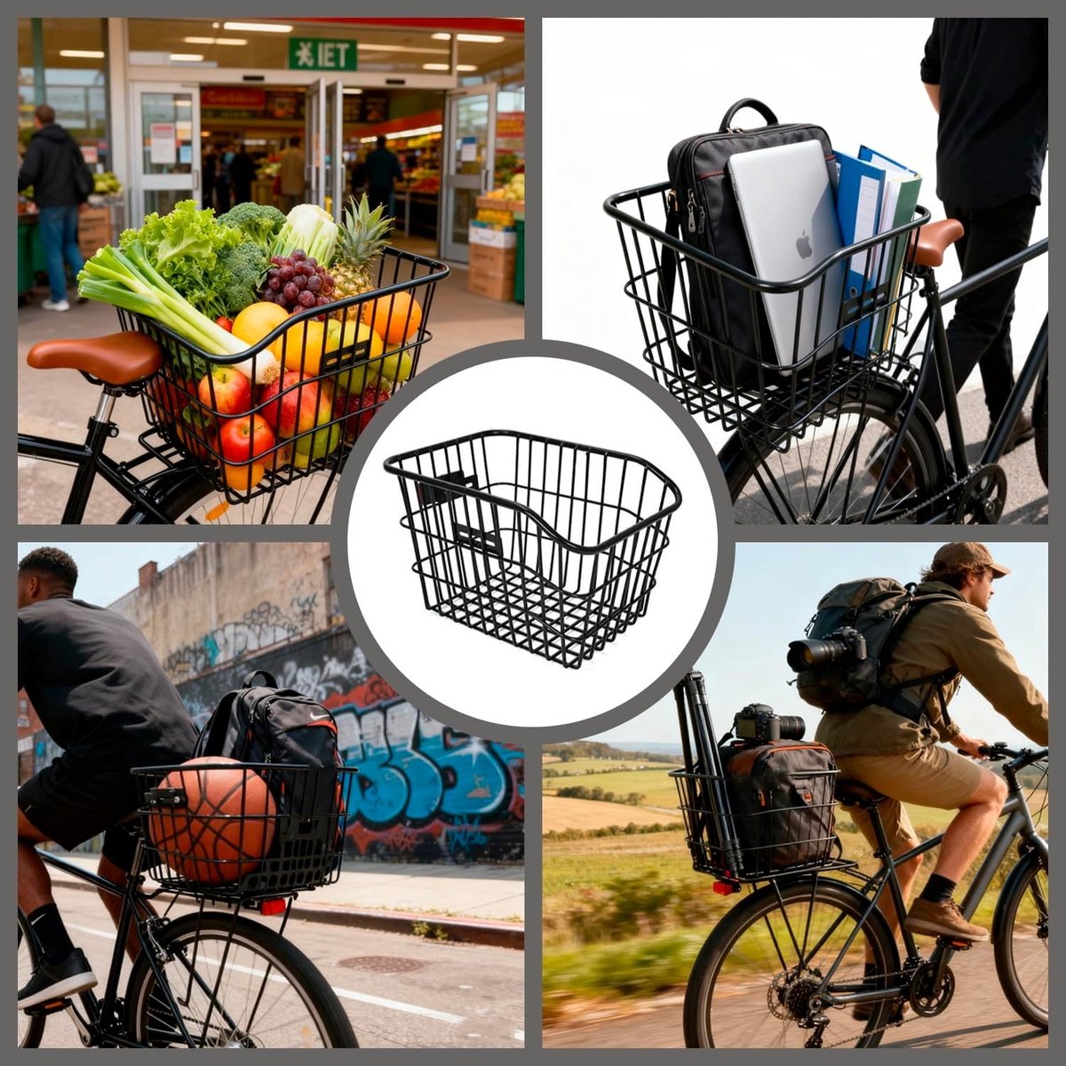 Fietsmand Achter - Metaal - Groot en Sterk - Afneembaar - Voor Fietsen en Huisdieren