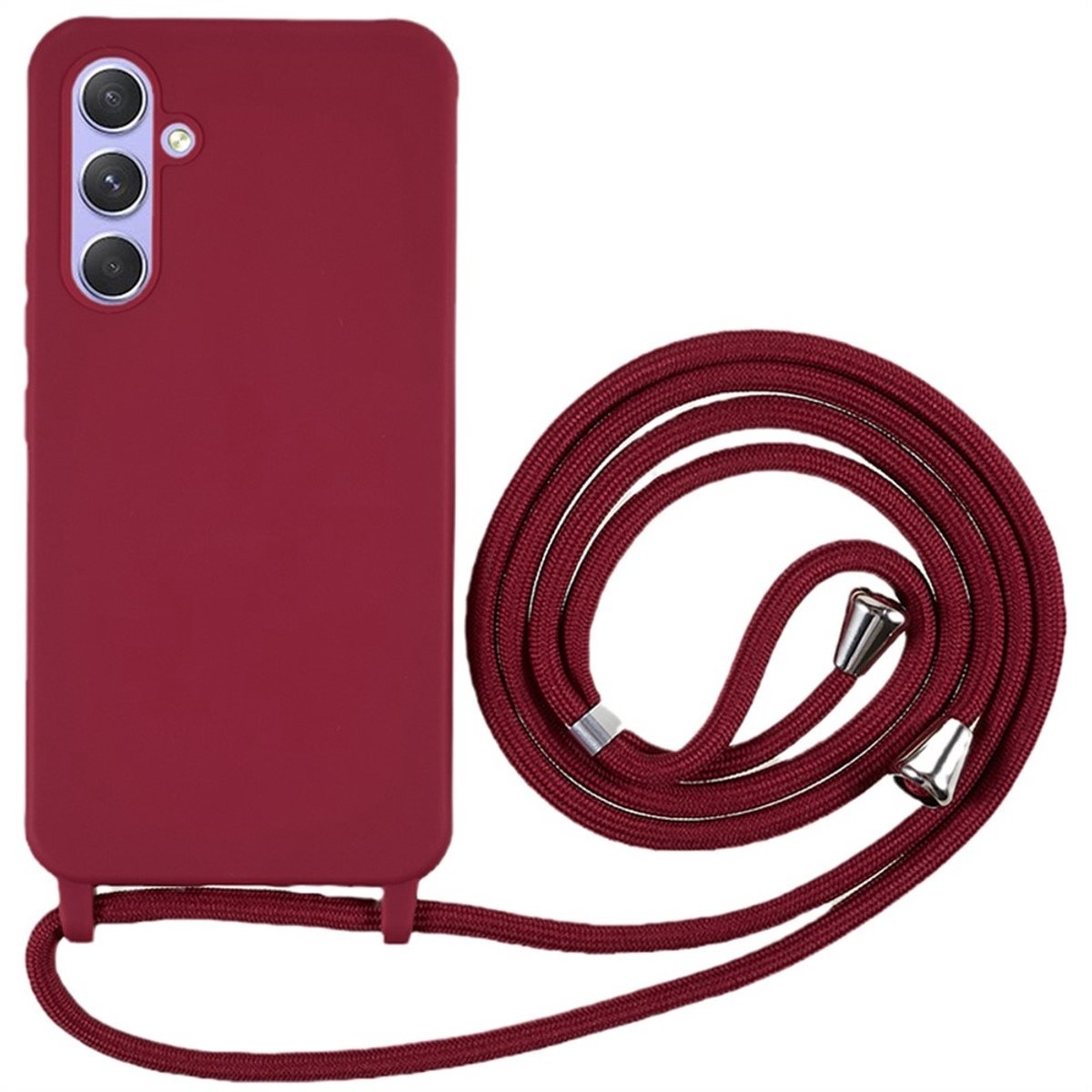 Coverup Hoesje - Geschikt voor Samsung Galaxy A27 Hoesje - Coverup Siliconen Back Cover met Koord - Rood