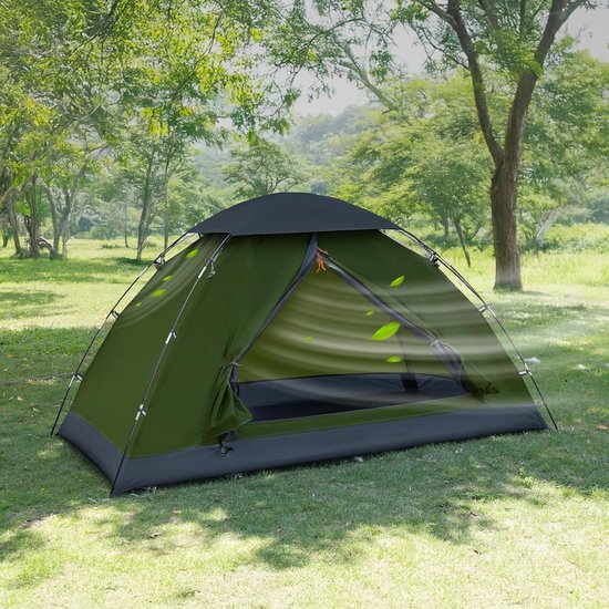 Campingtent 1-2 Persoons - Waterdicht 3000 mm - Lichtgewicht - Snel Opgezet - Voor Hiking en Kamperen — afbeelding 5