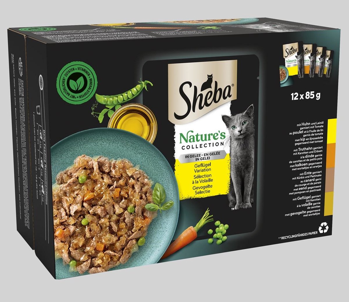 Sheba Sheba Nature's Collection Gevogelte Selectie In Gelei Maaltijdzakjes 12x85g