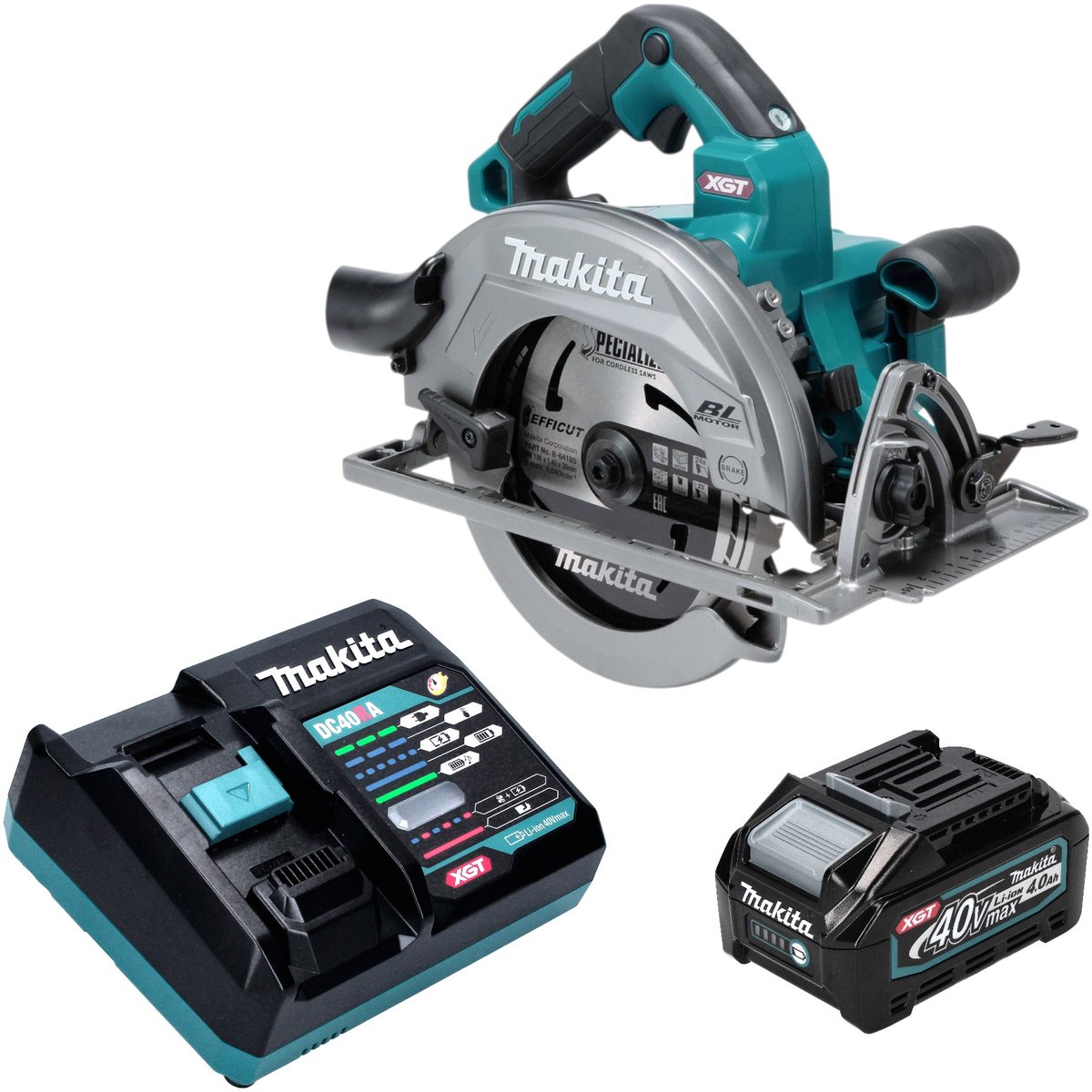 Makita HS 003 GM101 accu-handcirkelzaag 40 V max. 190 mm borstelloos + 1x accu 4,0 Ah + oplader