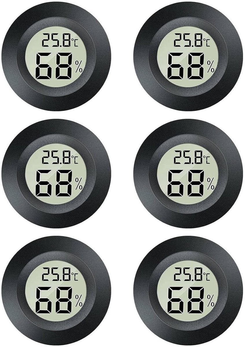 Mini Hygrometer Thermometer - LCD - Nauwkeurige Metingen - Compact Ontwerp - Voor Binnen en Buiten