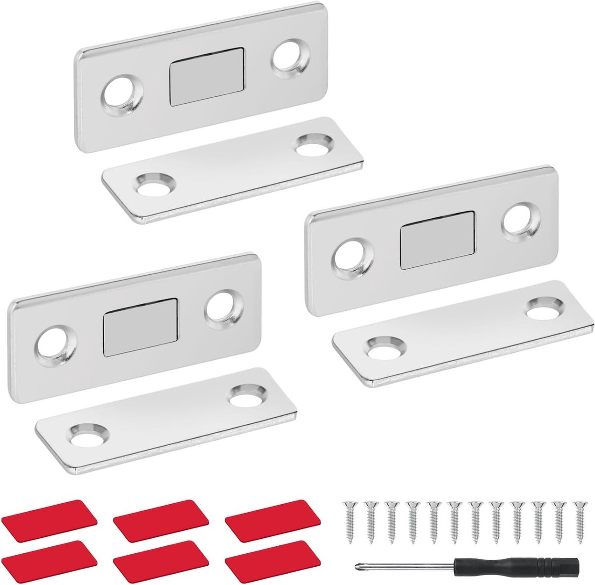 3 Stuks Ultra Dunne Deurmagnets, Zelfklevende Magneten voor Kastdeuren, Meubels en Lades, Sterke Magnetische Sluitingen voor Deuren en Lades