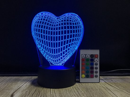 3D Hart Lamp - Hartje Nachtlampje - 16 Kleuren - Met Afstandsbediening - LED Sfeerlamp - Romantische Verlichting - Cadeau voor Haar van LEDyourLight — afbeelding 5