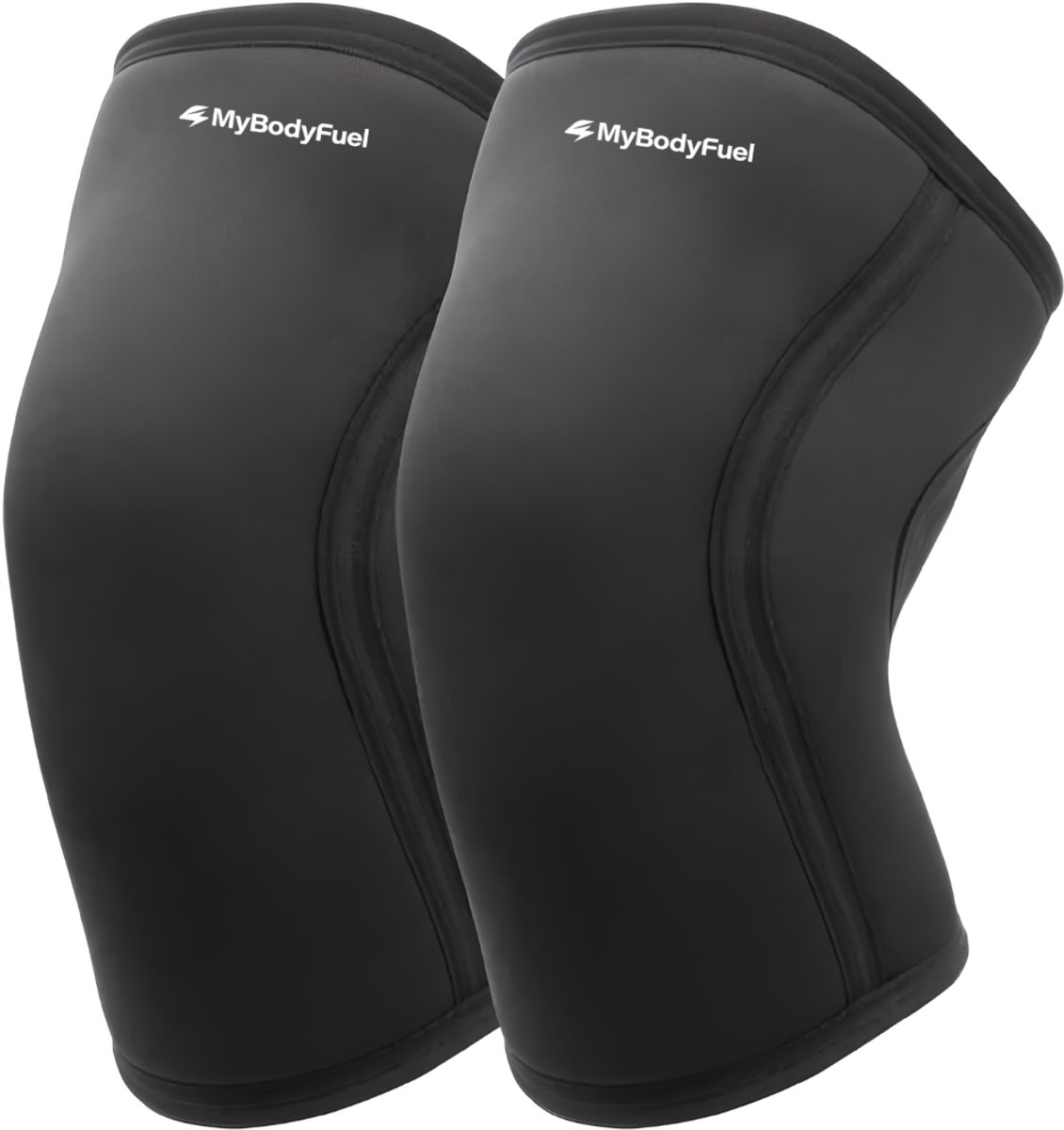 MyBodyFuel Kniebrace voor Fitness - Knee Sleeves 7 mm - Knieband - Powerlifting - Maat XXL - Zwart