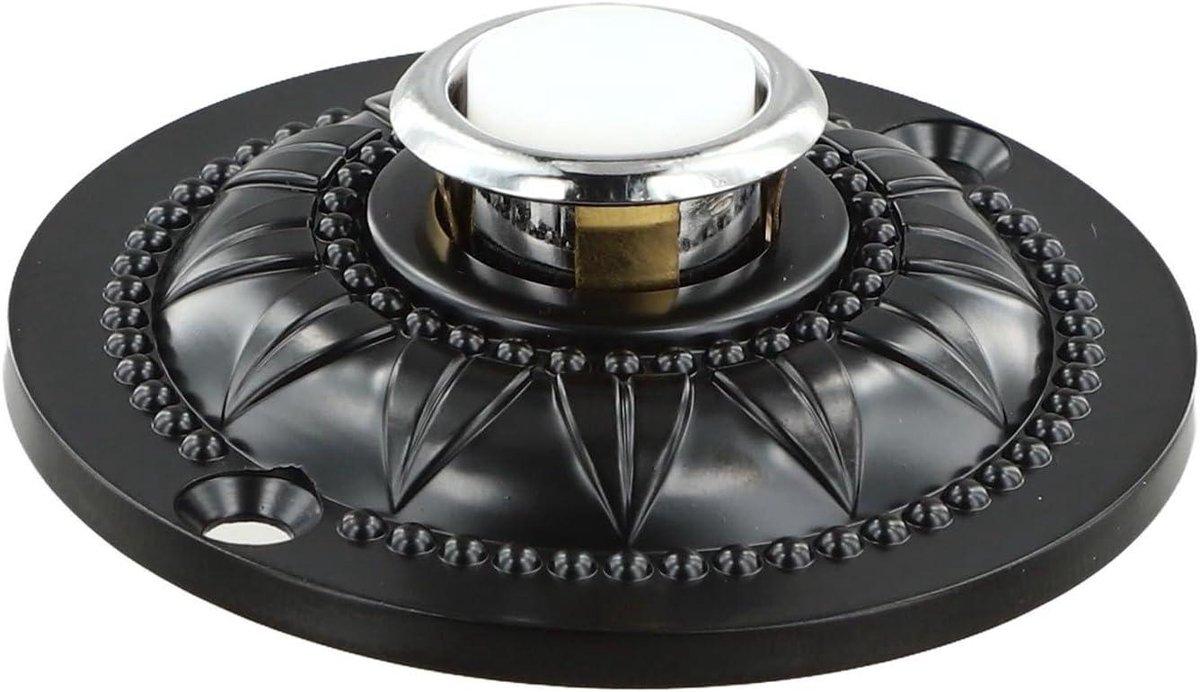 Deurbel Drukknop - Gong Schakelaar - Voordeur Verlichten - IJzeren Constructie - 2 inch diameter - Zwart