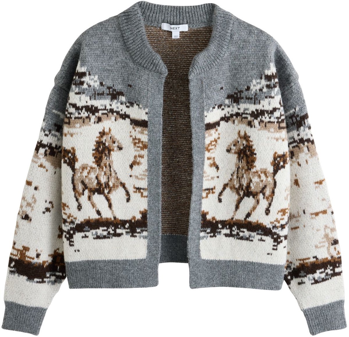 Next - Dames - Jacquardgebreid vest - Grijs