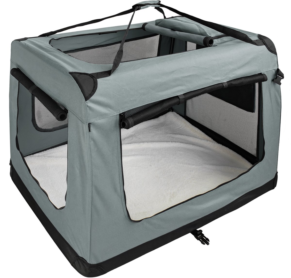 Opvouwbare Hondenbox Transporttas Transportbox Auto Kat Honden Konijn Donkergrijs Grote Kleine Boxtas Kleine Autotas Transport 7 Maten S - XXXXL Petigi