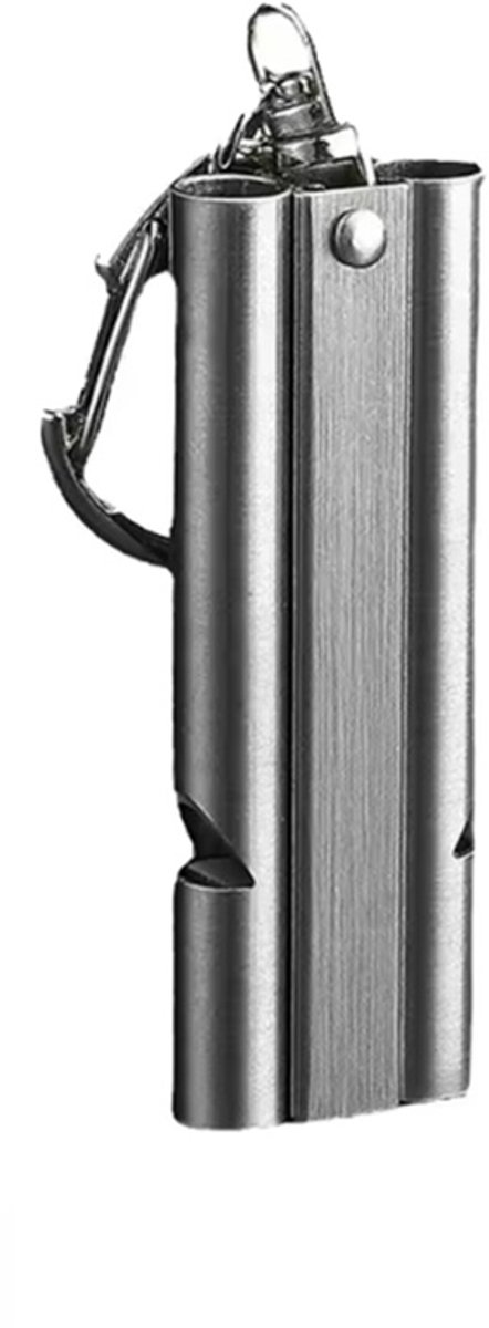 Noodfluit - Noodfluitje - Trainingsfluit - 1 stuk - Zilverkleurig - Fluit - Noodpakket accessoire - Met sleutelhanger - CHPN