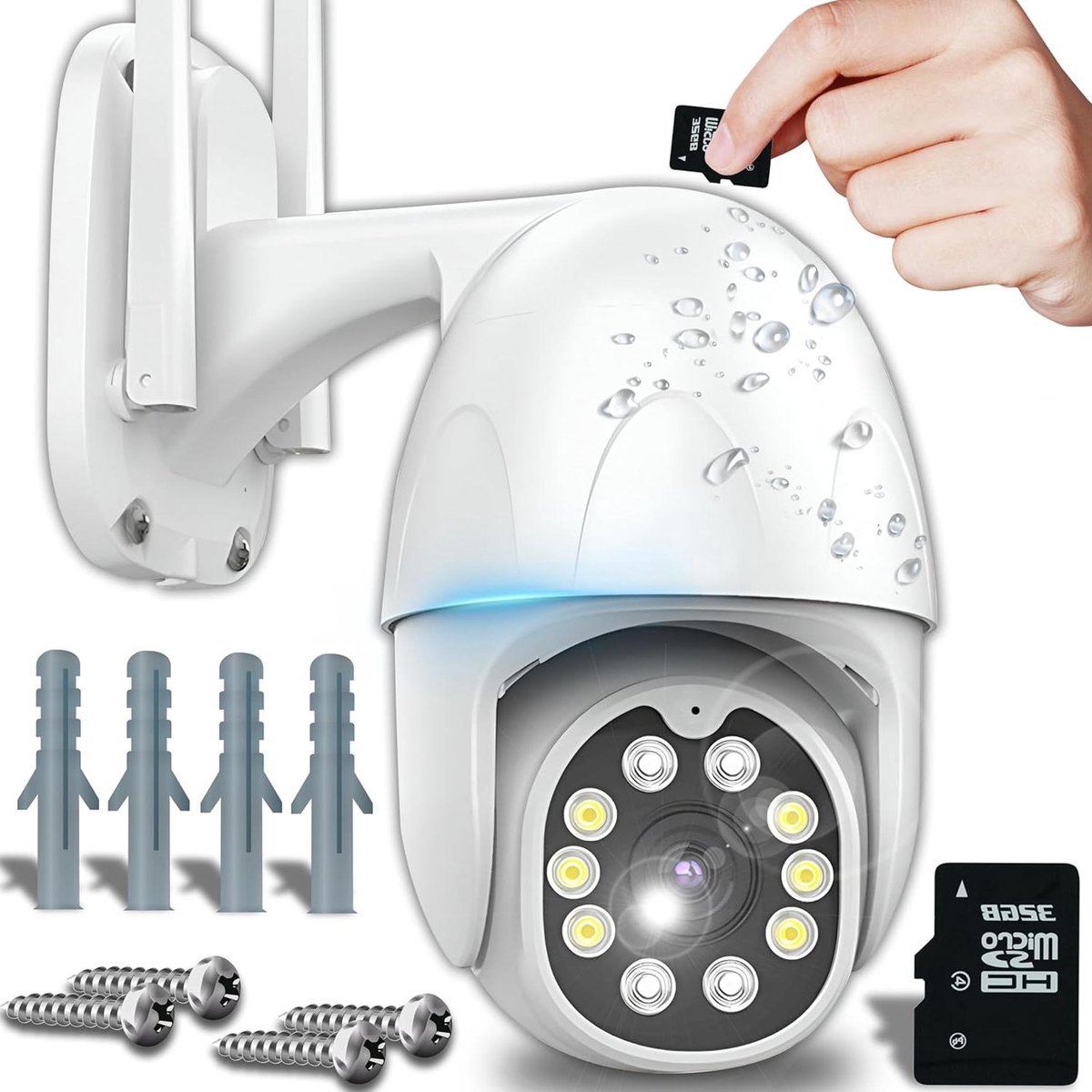 Bewakingscamera Binnen Buiten - Wifi Camera - Huis Beveiligen - Automatische Tracking - 1080P FHD - Wit