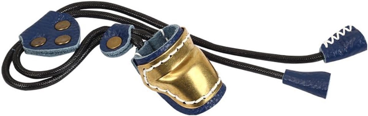 SnelShoppen - Duurzame PU Leren Duimring met Touw voor Vingersbescherming - Verstelbare Elastische Duimguard - Blauw - Ideaal voor Creatieve Activitei