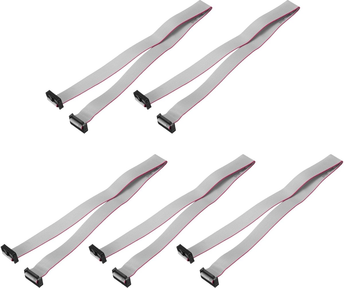 SnelShoppen - 5x IDC Flat Ribbon Kabel, 2.54mm Pitch, 20mm Breed, 50cm Lang, 16-Pin FC naar FC Platband Stekker, Jumperkabel voor PC, LED Displays
