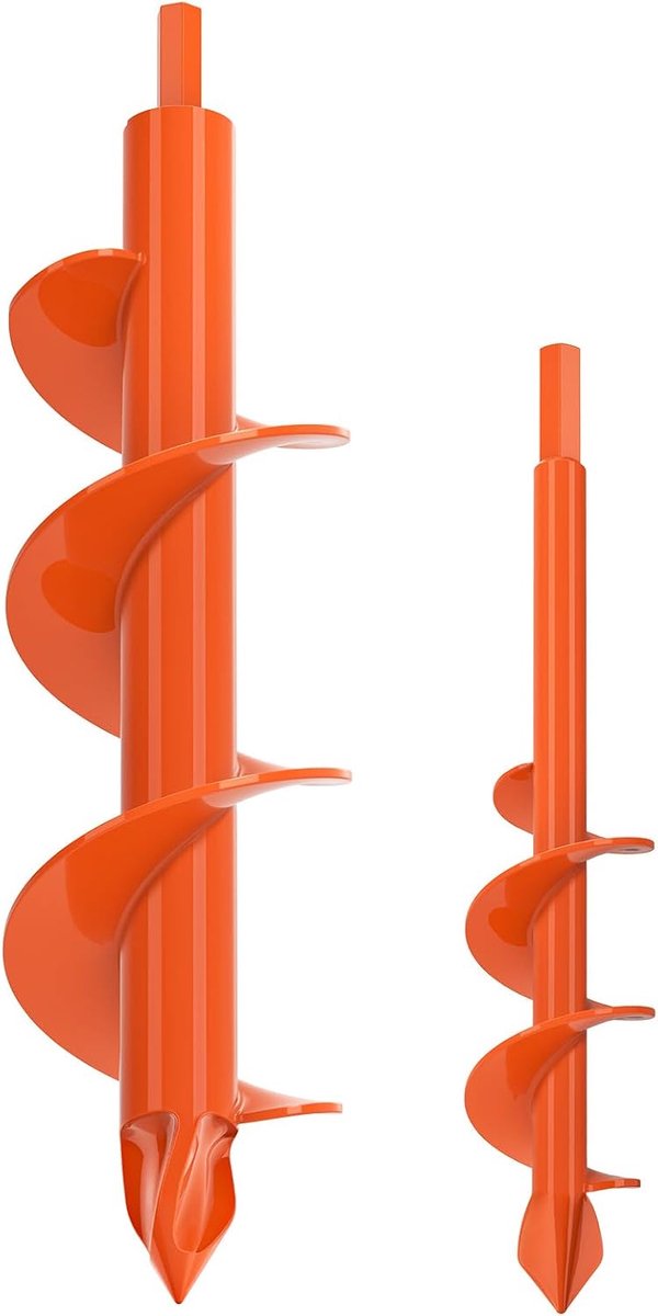 SnelShoppen - 2 Stuks Aardboor Boor Bit Tuin, 23x4cm & 31x7.6cm Post Hole Digger voor Bloembollen, Planten, Zaaien, Tuin Gereedschap, Geschikt voor 10