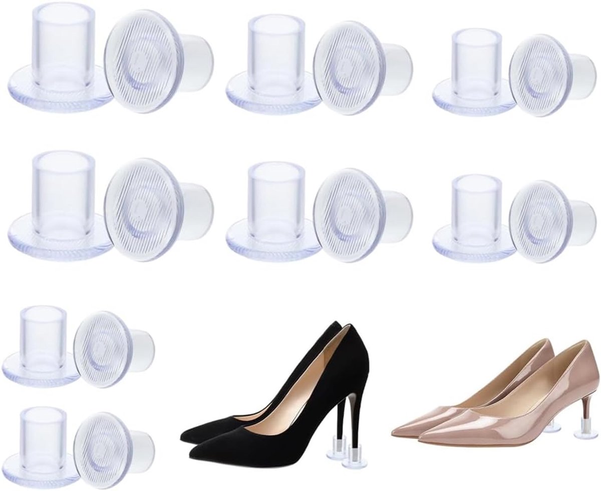 WUSJCOF Transparent Wedding Heel Protectors, 8 Pairs Women Shoes, Heel Protectors for High Heels Shoes Ideal for Lawn - ShopVlot