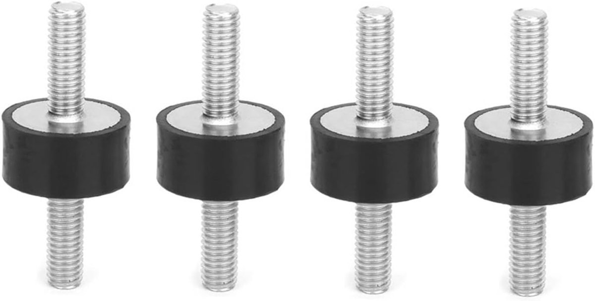 SnelShoppen - M6 Rubber Steunen 4 Stuks, Antivibratie Silentblock, Geluidsdempende Rubber Ondersteuning voor Auto, Boot, Compressoren, Garage Motor