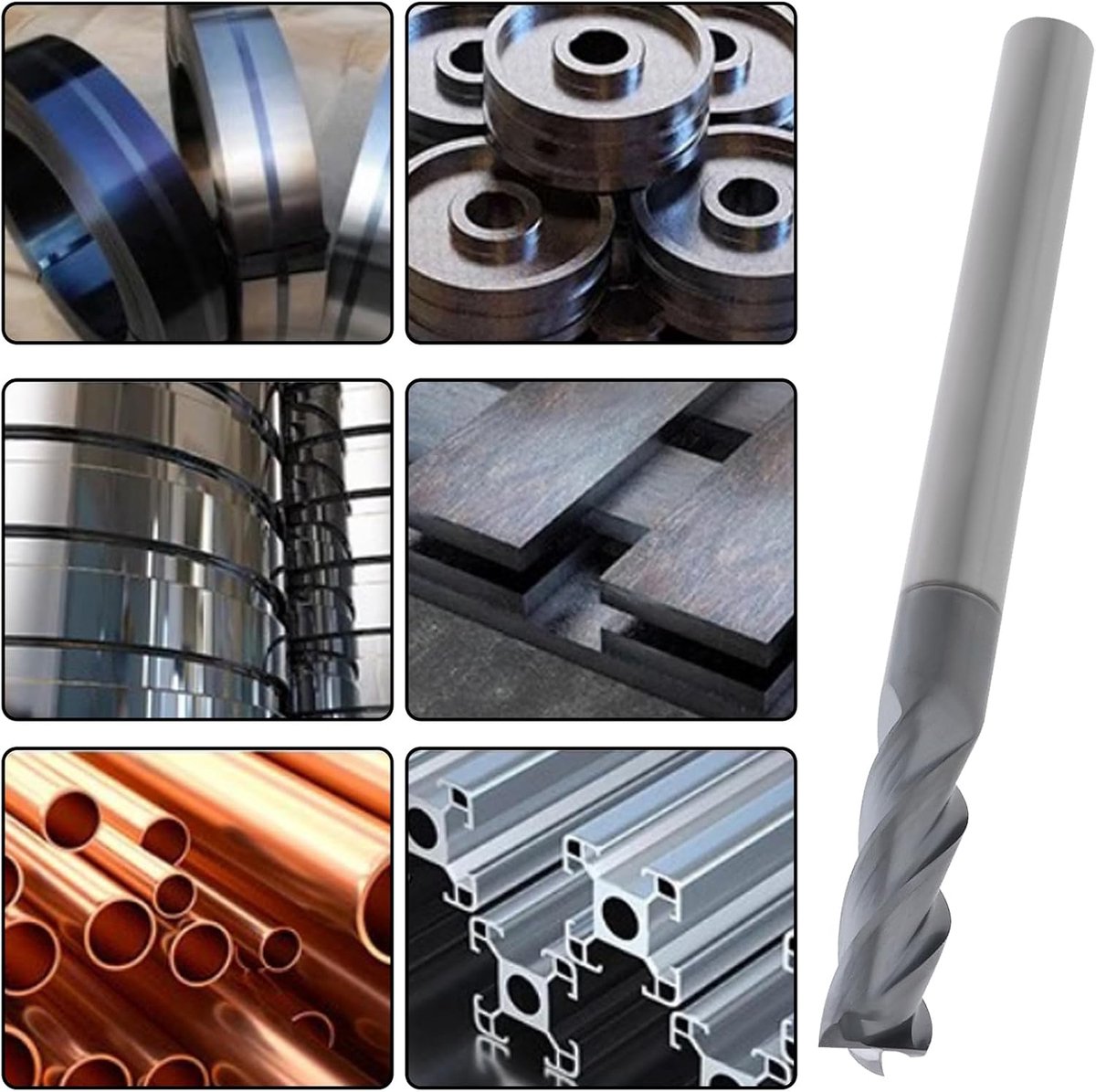 SnelShoppen - 1 x 1/8 inch Titaan Carbide Vierkante Snijder met 4 Groeven voor Hard Staal, Legeringen, Aluminium, Koper - Precisie Gereedschap 1/8 x 3