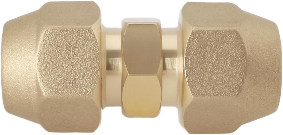 SnelShoppen - 1Pc 3/8 Inch Messing Verbindingsmoer voor Koelmiddel, Flare Verbinder voor 9.0mm en 9.52mm Buiten Diameter Koperbuis - Ideaal voor Airco