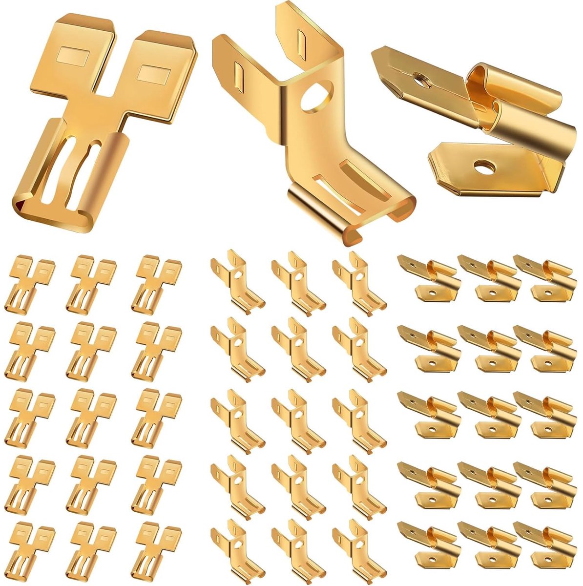 SnelShoppen - 48 Stuks Platte Verbindingen, Dubbele Schepverbindingen, Piggyback Pad Connectors, 16 Stuks Elke, Snelle Koppelingen, Zitting Clips, Duu