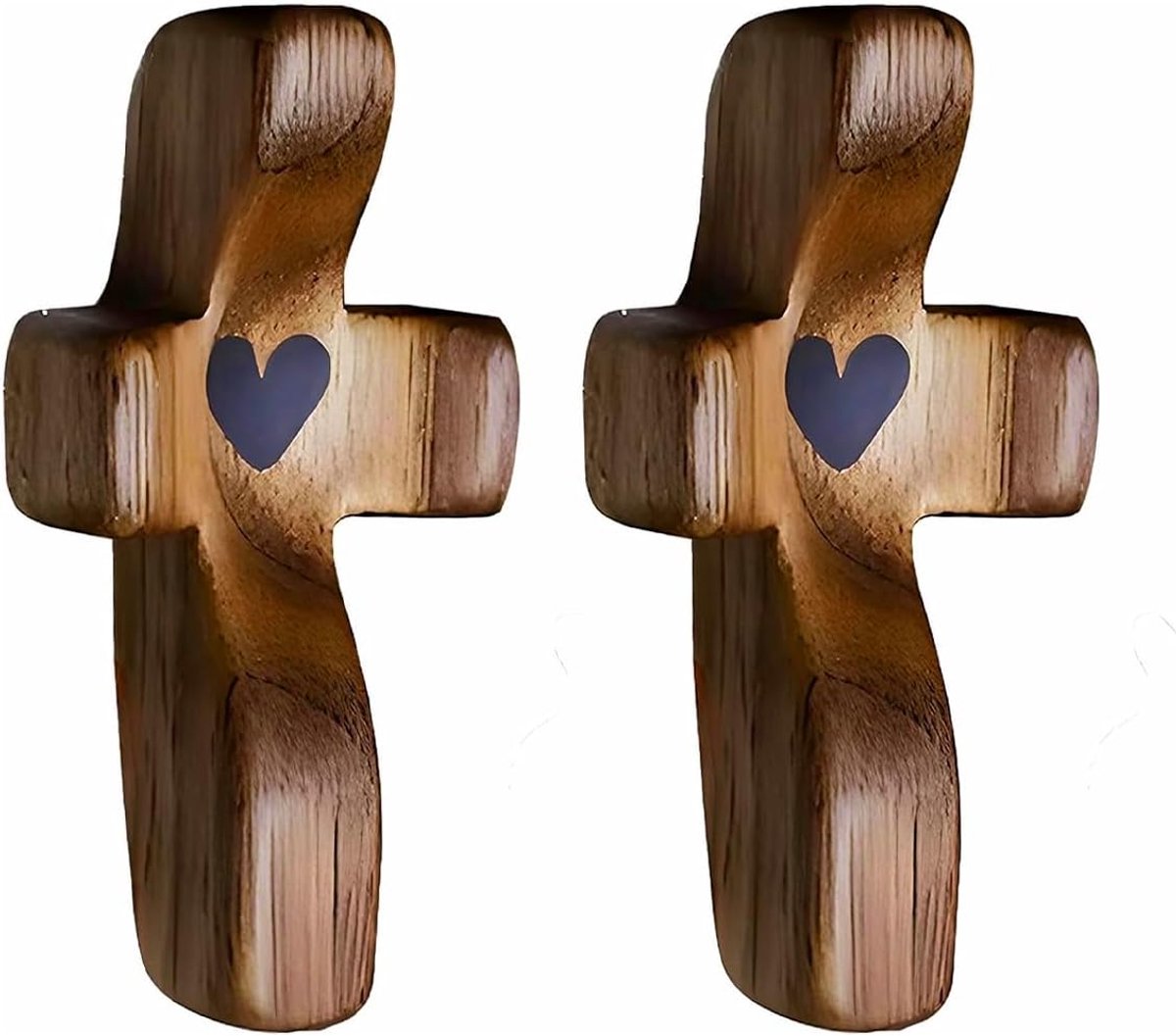 Houten kruisen 5x2.5 cm - Walnoot - Handzaam ontwerp - Voor gebed en steun - ShopVlot