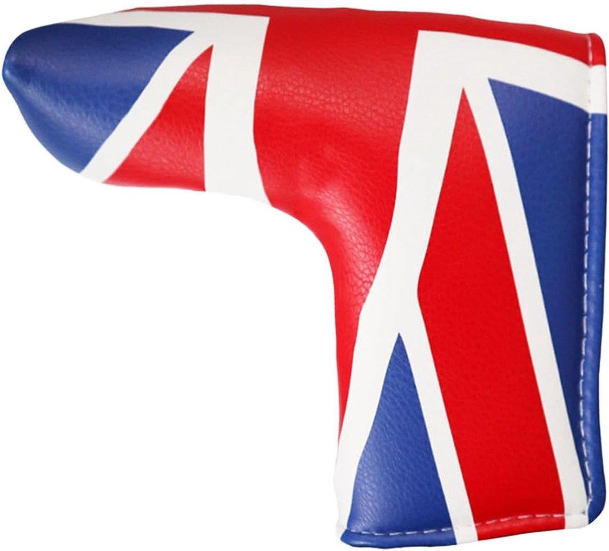 SnelShoppen - Golf Club Putter Cover PU Leer Clubbeschermer voor Alle Putters, Duurzaam en Stijlvol met Wit Blauw Rood Patroon, Ideaal voor Golfers