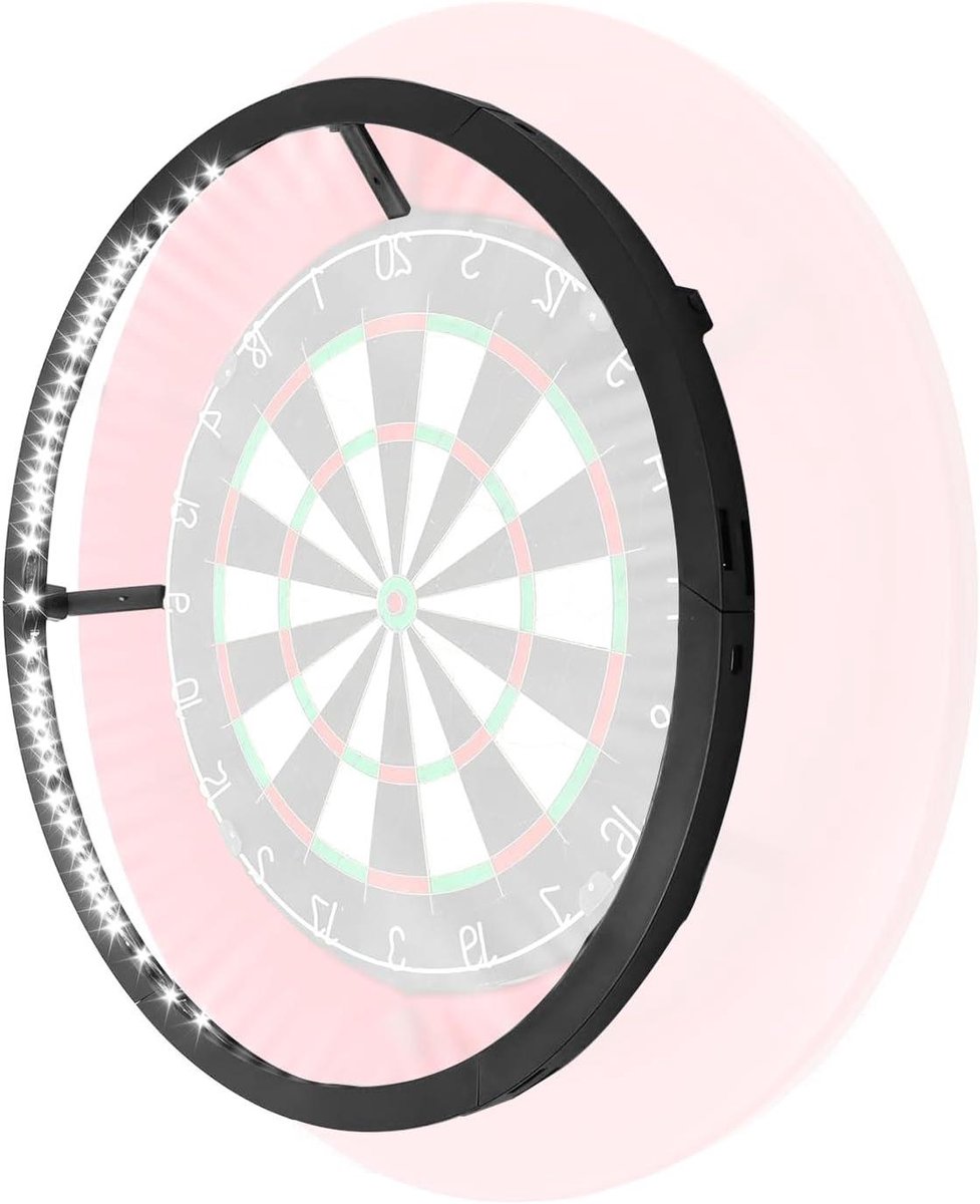 Dartbord Verlichting - Ring Licht - Betere Zichtbaarheid - 360 Graden Schaduwvrij - 52.5 cm - Zwart