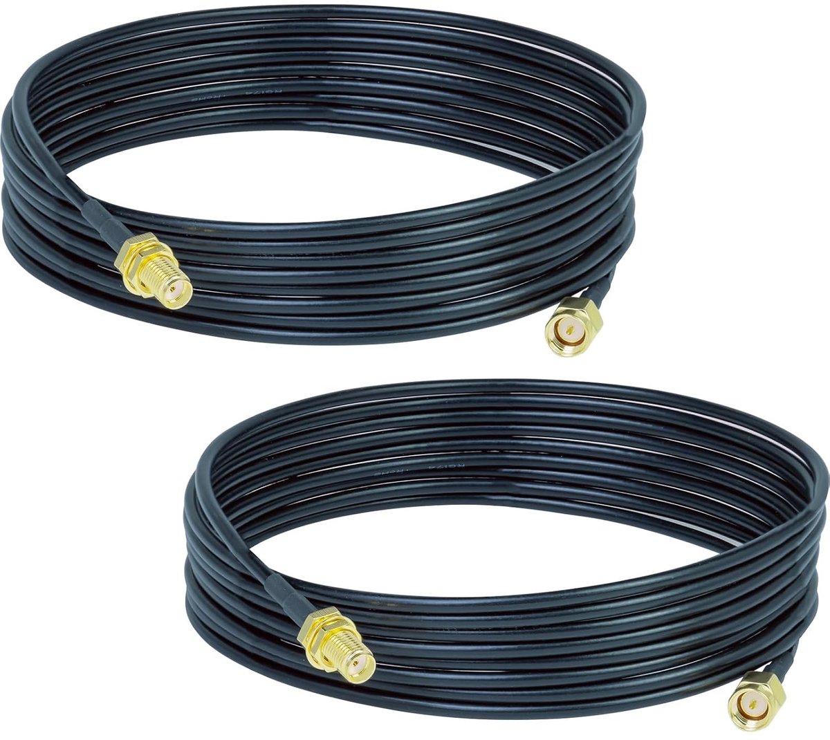 SnelShoppen - 2PC SMA Male naar Female Kabel 5M RG174 Coaxiale Antenne Kabel voor WiFi, 4G LTE, 5G Modem met Lage Verliezen