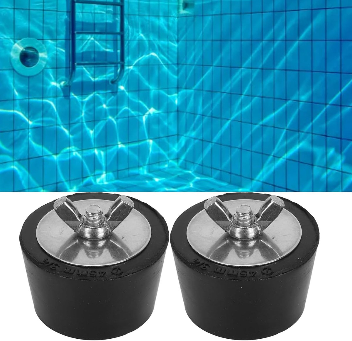 Pool winterstoppen 45mm - rubber en RVS - effectieve bescherming tegen winterse schade - 2 stuks - ShopVlot