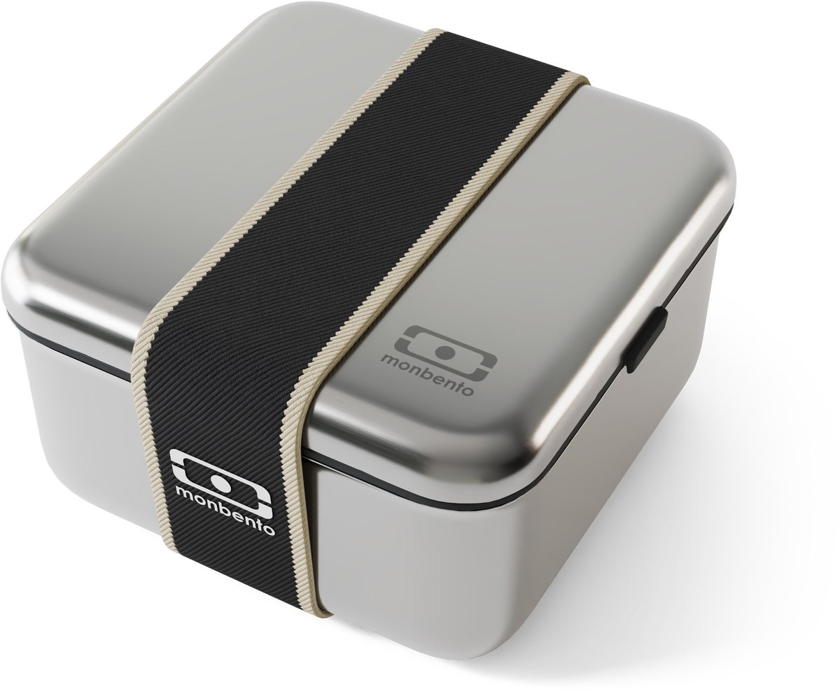 Monbento Sense L Bentobox - Lunchbox - 1 L - RVS - Zwart